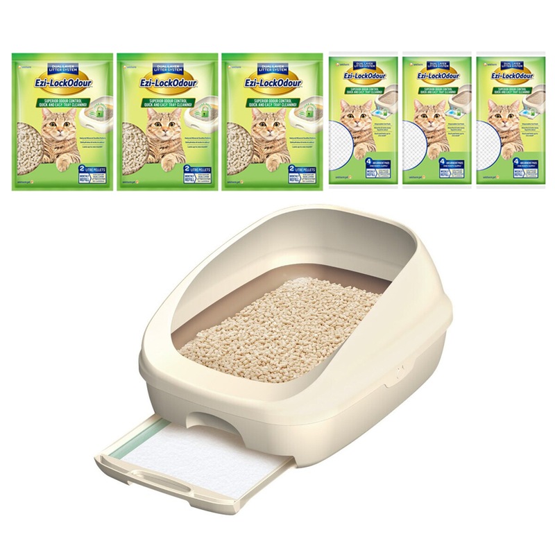 Buy Ezi Lockodour Dual Layer Odour Control Cat Litter System Bundle Kit