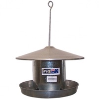 iPetz Galvanised Budgie Hopper Food Feeder - 2 Sizes