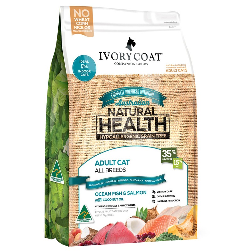 Ivory Coat Cat Adult 1+ Ocean Fish & Salmon With Coconut Oil 3kg MyDeal