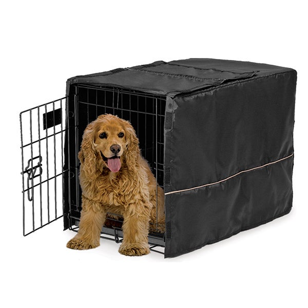Midwest Dog Washable Crate Cover Durable Polyester Black - 4 Sizes