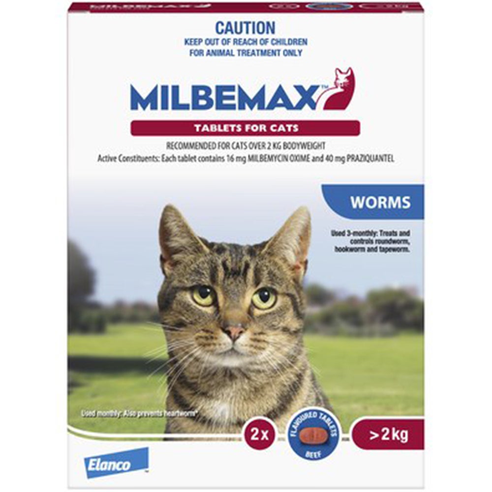 Milbemax Over 2kg Cat Broad Spectrum Allwormer Tablets - 2 Sizes