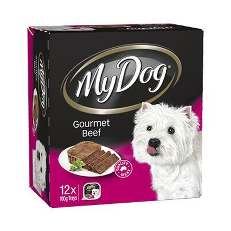 Buy My Dog Wet Dog Food Gourmet Beef Flavour 12 x 100g Tray MyDeal