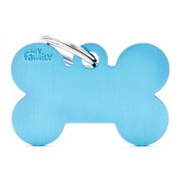 My Family Basic Bone Pet Tag Collar Accessory Light Blue - 3 Sizes