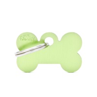 My Family Basic Bone Pet Tag Collar Accessory Lime - 3 Sizes