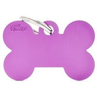 My Family Basic Bone Pet Tag Collar Accessory Purple - 3 Sizes