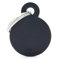 My Family Basic Circle Pet Tag Collar Accessory Black - 2 Sizes