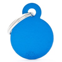 My Family Basic Circle Pet Tag Collar Accessory Blue - 2 Sizes