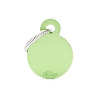 My Family Basic Circle Pet Tag Collar Accessory Lime - 2 Sizes