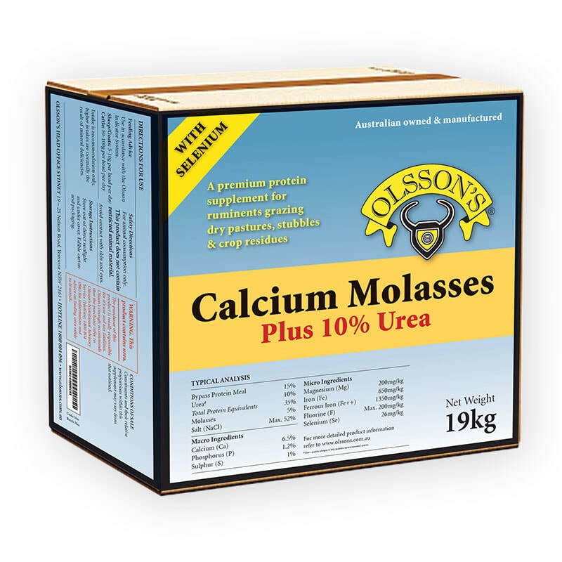 Olsson Calcium Molasses Plus 10 Urea Livestock Feed Supplement 19kg