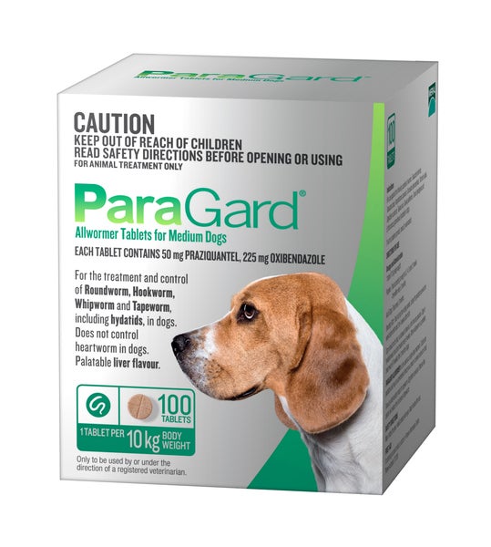 Paragard Medium Dogs Allwormer Treatment & Control Tablets 10kg - 2 Sizes