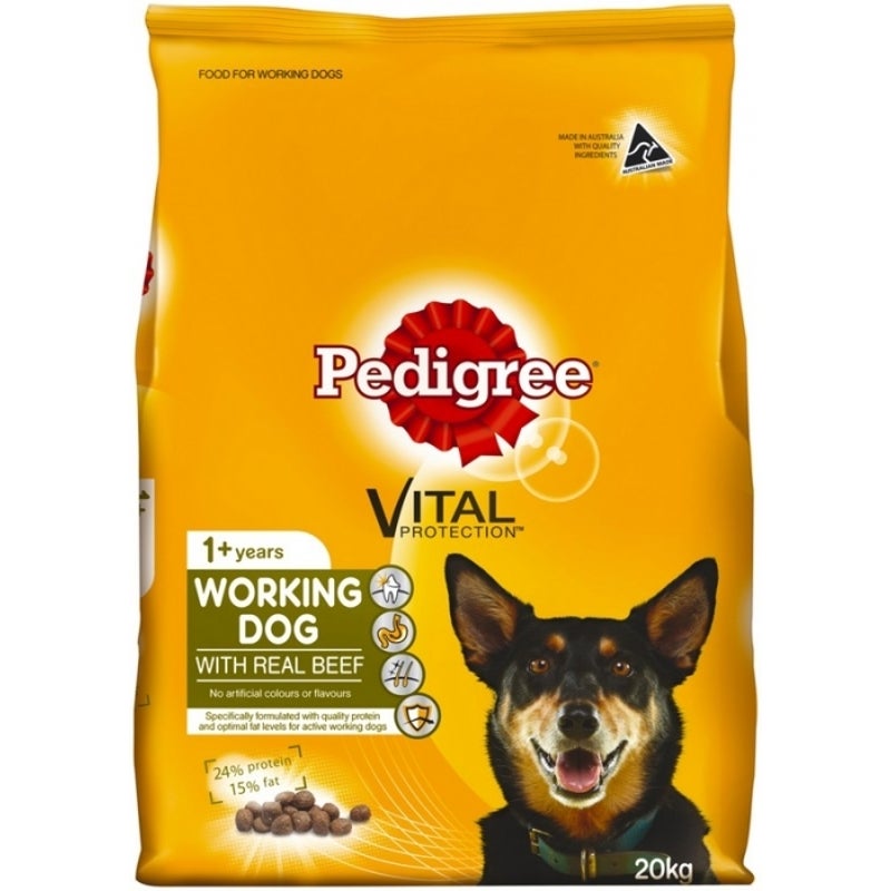 Buy Pedigree Vital Working Dog Food Real Beef 20kg MyDeal