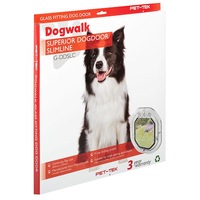 Pet-Tek Glass Fitting Dog Door Slimline - 2 Colours