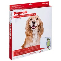 Pet-Tek Wood Fitting Medium Dog Door Slimline - 2 Colours