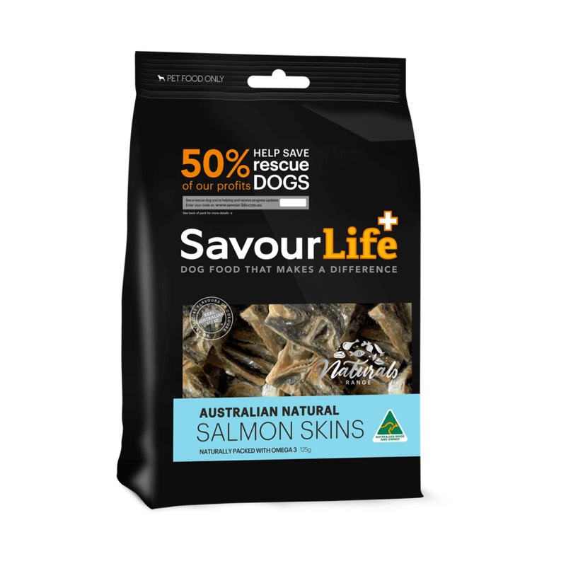 Buy Savour Life Australian Natural Salmon Skins Dog Treat 125g - MyDeal