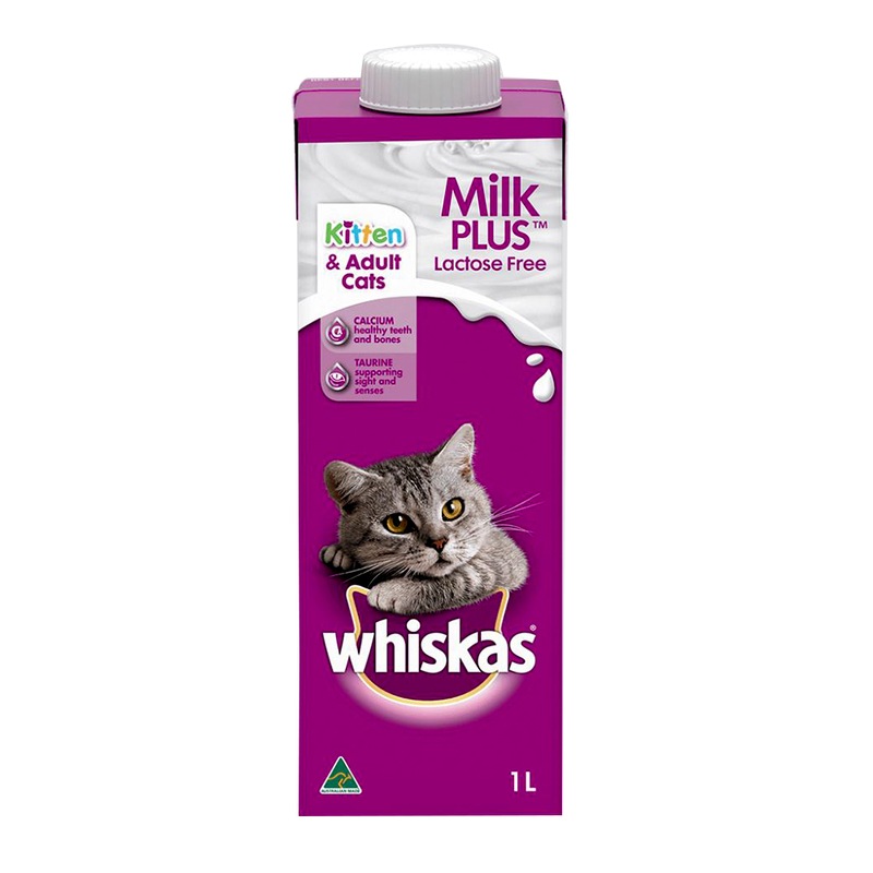Buy Whiskas Cat Milk Plus Lactose Free for Kittens & Adults 8 x 1L MyDeal
