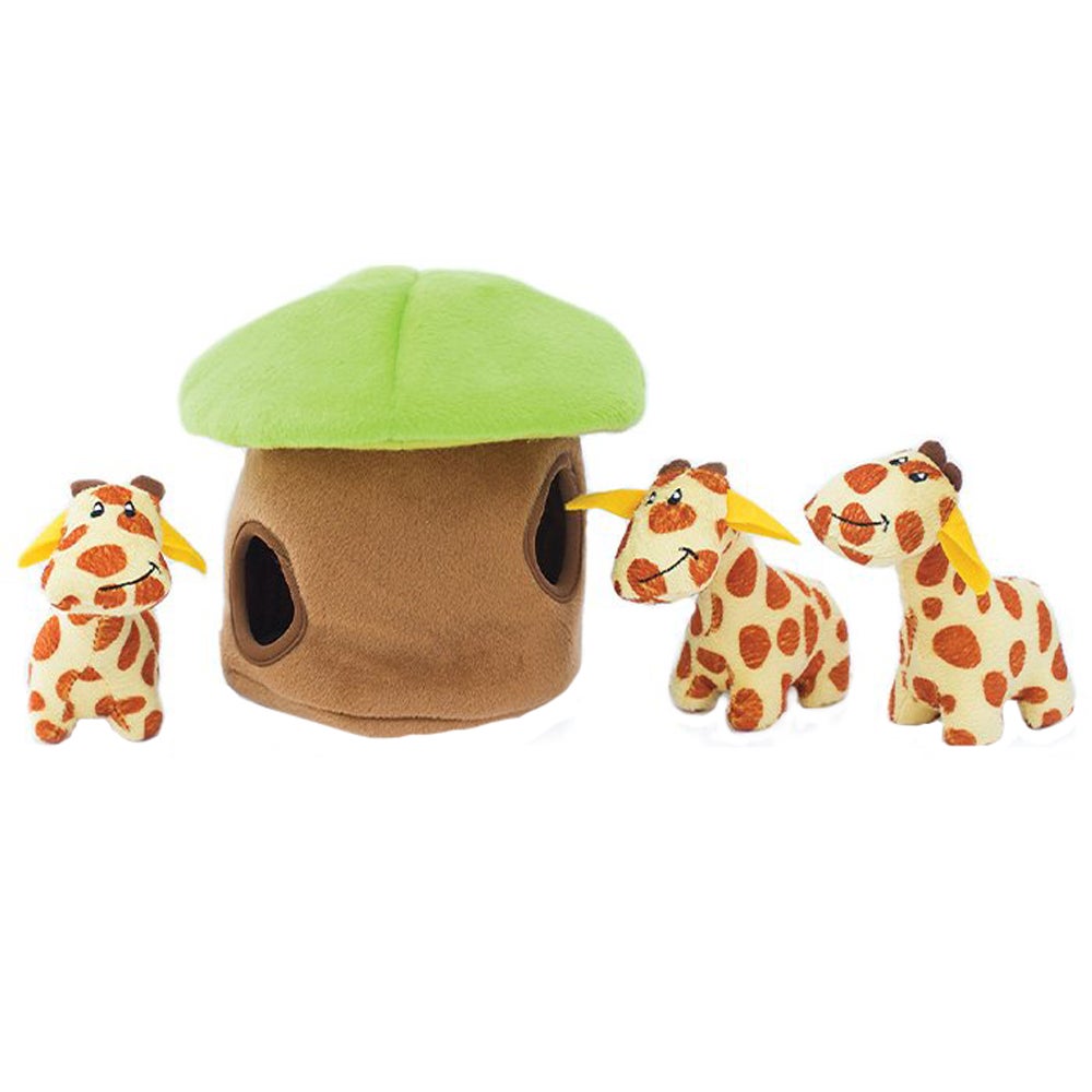Zippy Paws Burrow Giraffe Lodge Plush Dog Squeaker Toy 20 x 17 x 17cm