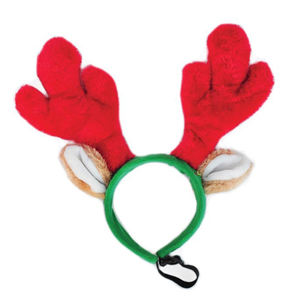 Zippy Paws Holiday Antlers Reindeer Headband for Dogs - 2 Sizes
