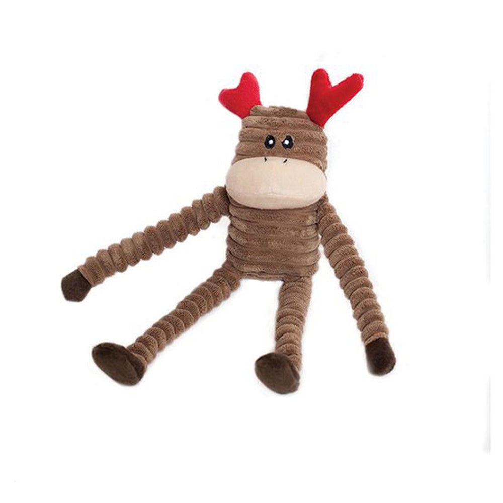 Zippy Paws Holiday Crinkle Reindeer Dog Squeaker Toy - 2 Sizes