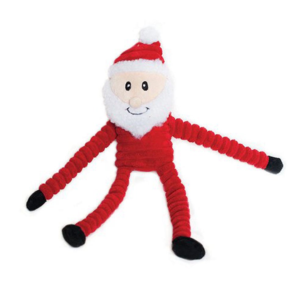 Zippy Paws Holiday Crinkle Santa Dog Squeaker Toy - 2 Sizes