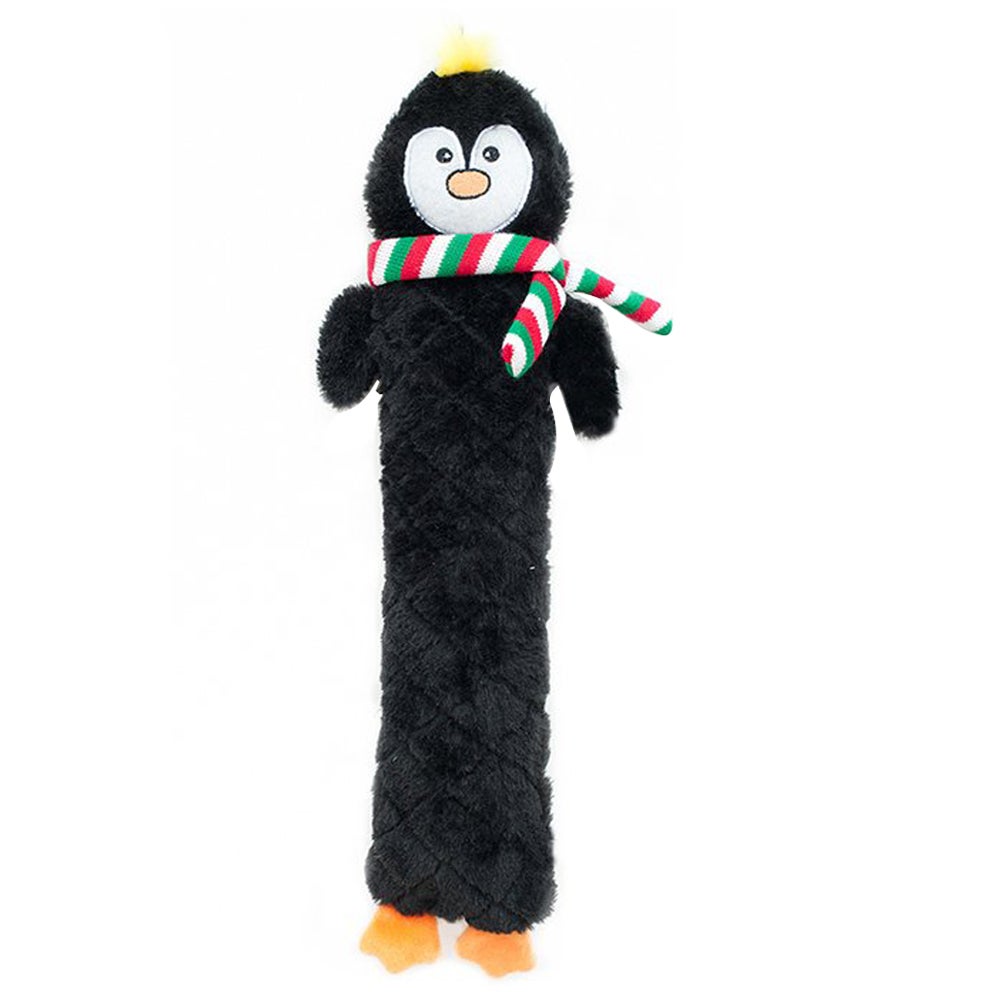 Zippy Paws Holiday Jiggerz Penguin No Stuffing Dog Squeaker Toy 43 x 13cm