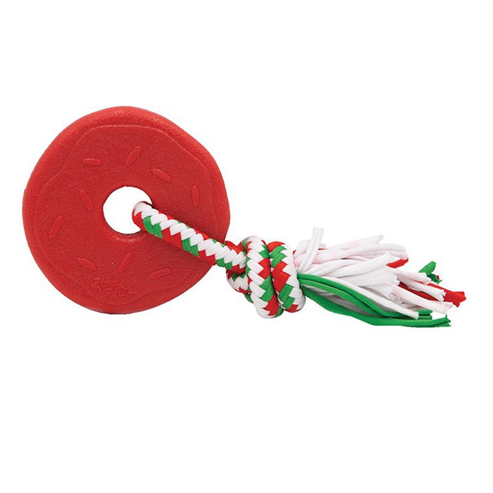 Zippy Paws Holiday Teether Donut Dog Chew Toy - 2 Colours