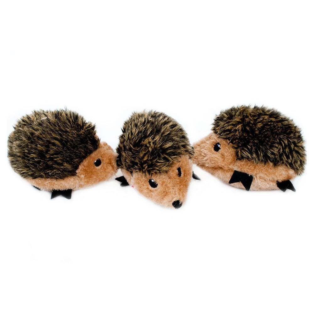 Zippy Paws Miniz Hedgehog Plush Dog Toy 3 Pack 5 x 3.5cm
