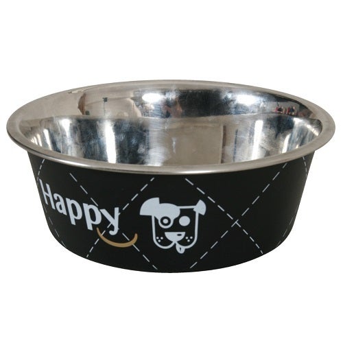 Zolux Happy Stainless Steel Dog Bowl Black - 4 Sizes