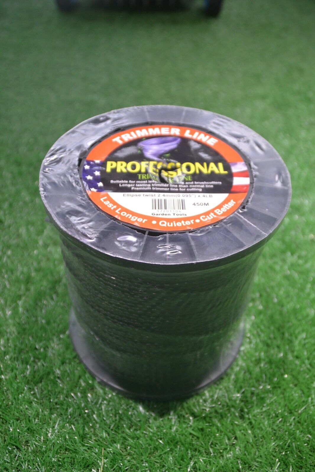 Commercial trimmer line ellispe twist 2.4MM X 4LB black 450M Unbranded Australia