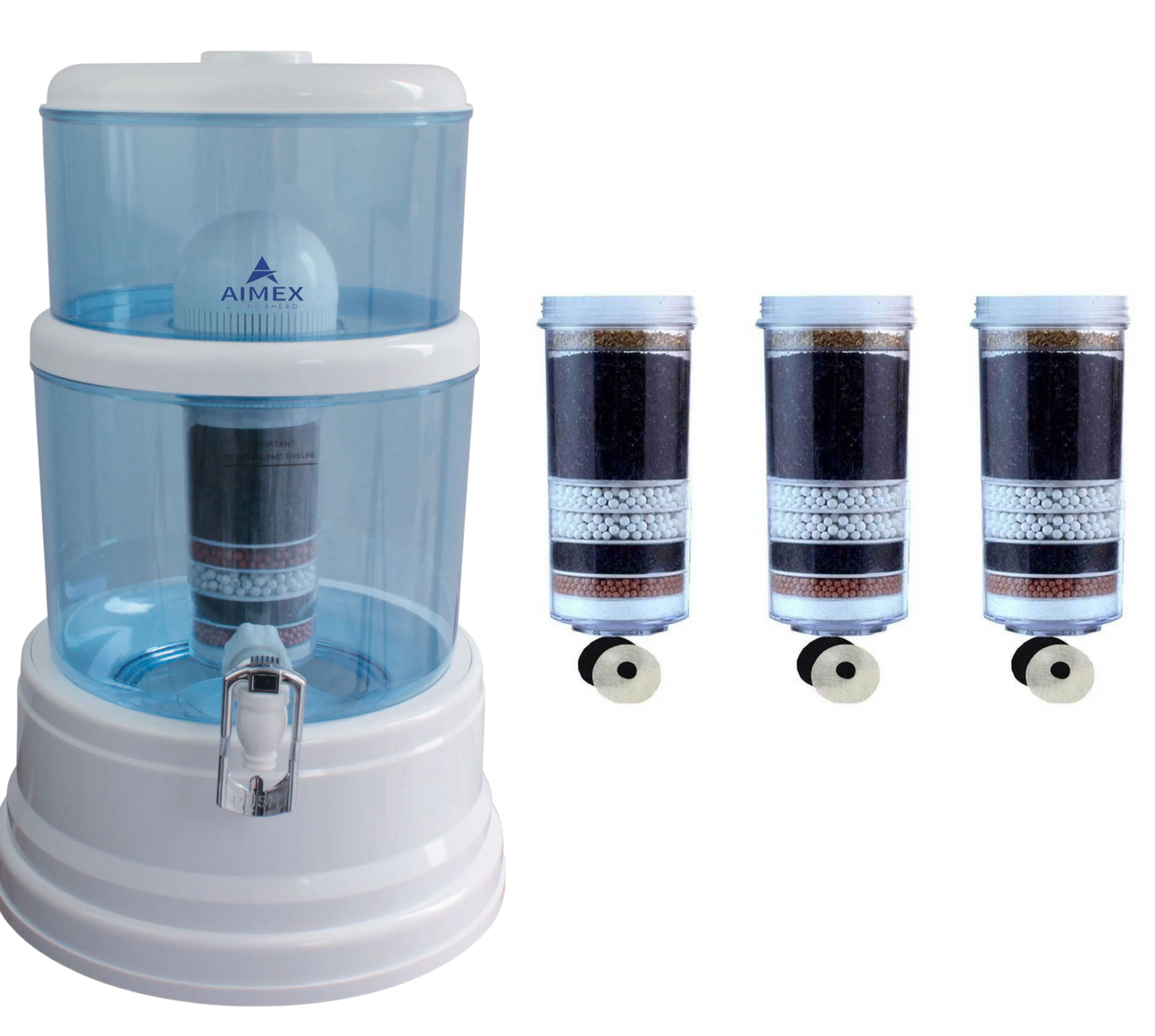AIMEX WATER DISPENSER 16L BENCHTOP PURIFIER WITH 3 x 8 STAGE FLUORIDE REMOVAL FILTERS
