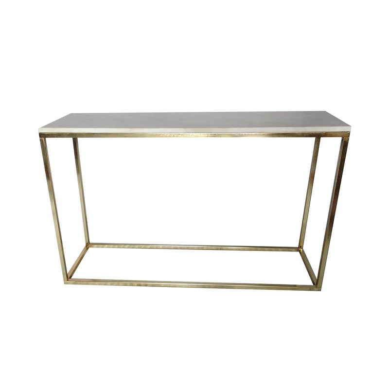 Buy Agni Marble Top Gold Legs Console Table MyDeal