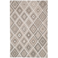 Alexandria Multicolour Beige Diamond Pattern P.E.T Indoor Outdoor Modern Rug Plush Carpet - Geometric Pattern, Shapes Rug, Symmetry Design, Angular Print, Abstract Form