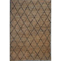 Anant Black And Natural Rectangular Decorative Diamond Pattern Natural Fibre Jute Rug