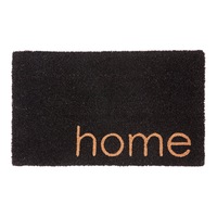 Black Home PVC Backed Coir Door Mat Welcome Mat Entry Mat - Entry Mat, Welcome Mat, Door mat, Non Slip, Anti Slip, Front Door, Waterproof, Durable