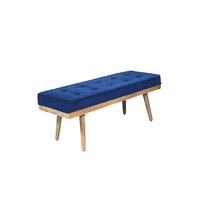 Capella Indigo Blue Upholstered Bench Seat