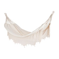 Cotton Macrame Hanging Hammock with Crochet Fringe Double 150x200cm Carmen