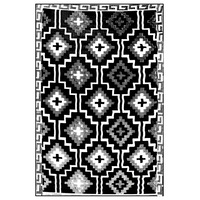 Lhasa Black & Cream Outdoor Rug - Weatherproof Rug, Recycled Plastic, Sustainable, Eco Friendly UV Resistant, Durable Outdoor, Patio Rug, Fade Resistant