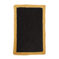 Phoenix Black Natural Fibre Jute Rug, Floor Rug, Area Rug