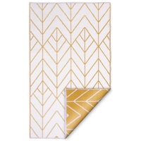 Recycled Plastic Outdoor Rug and Mat Reversible Waterproof Sydney Gold and Cream - Weatherproof Rug, Recycled Plastic, Sustainable, Eco Friendly UV Resistant, Durable Outdoor, Patio Rug