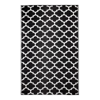 Recycled Plastic Outdoor Rug and Mat Tangier Black and White - Weatherproof Rug, Recycled Plastic, Sustainable, Eco Friendly UV Resistant, Durable Outdoor, Patio Rug, Fade Resistant