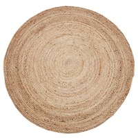 Round Jute Rug - Decorative Floor Rug Phoenix Natural- Jute Fiber, Natural Weave, Eco Friendly, Plant Based, Round, Circular, Symmetrical, Circle, Floor Rug