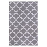 Tangier Grey and White Recycled Plastic Outdoor Rug and Mat