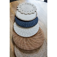 Tern Jute Round Placemat (Set of 4)- Natural Weave, Eco Friendly, Plant Based, Table Mat, Dining Placemat, Dining Room Setting, Table Protector