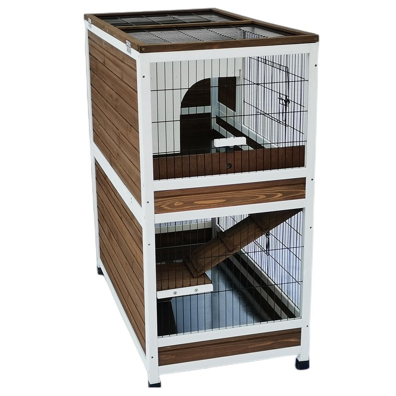 Buy YES4PETS 118 cm XL Double Storey Rabbit Hutch Guinea Pig Cat Cage ...