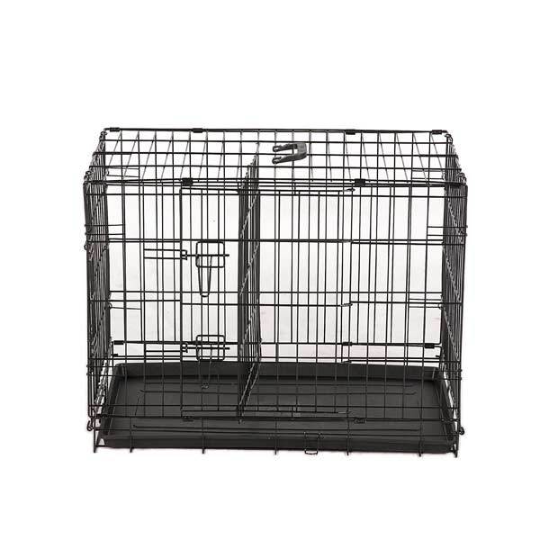 YES4PETS 24' Collapsible Metal Dog Crate Puppy Cage Cat Carrier With Divider