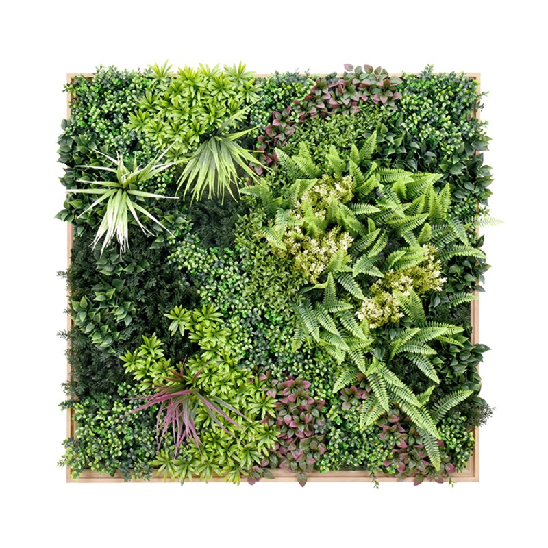 Buy 3D 1Mx1M Green Artificial Plants Wall Panel Flower Wall With Frame