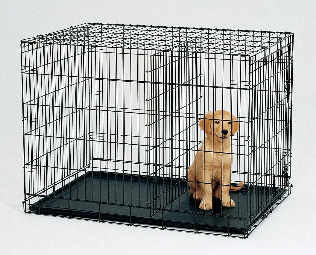 YES4PETS 48' Collapsible Metal Dog Crate Cat Cage With Divider