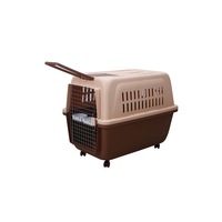YES4PETS Large Plastic Kennels Pet Carrier Dog Cat Cage Crate With Handle and Wheel