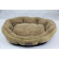 YES4PETS Washable Beige Fleece Dog Cat Bed-Medium