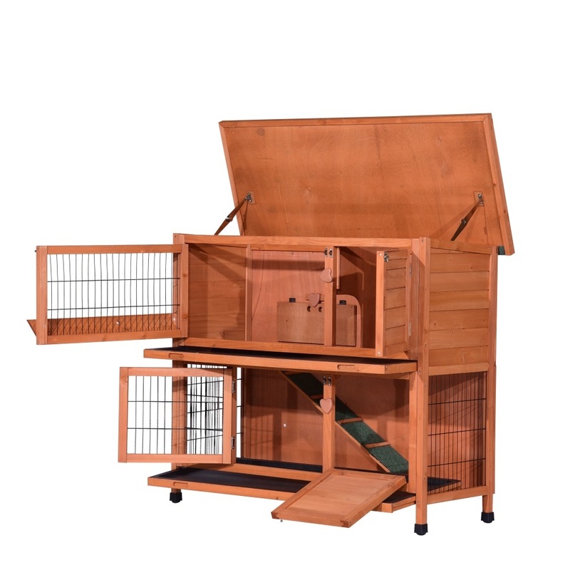 Buy XL Double Storey Rabbit Hutch Guinea Pig Cage , Ferret cage W Pull Out Tray MyDeal