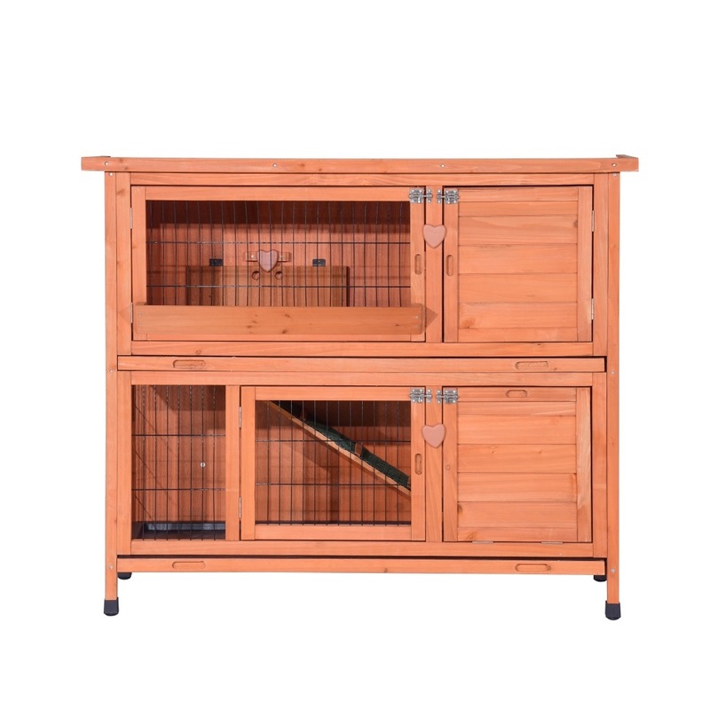 Buy XL Double Storey Rabbit Hutch Guinea Pig Cage , Ferret cage W Pull Out Tray MyDeal
